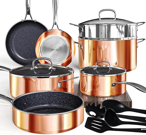Deluxe DUXANO 14PC Healthy Pots and Pan With 9H Anti-scratch Coating